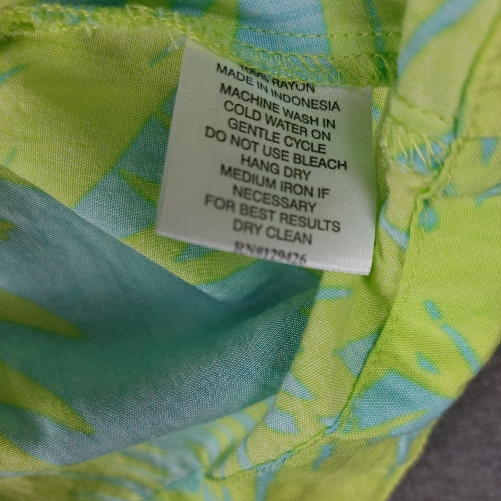 ESCAPADA LIVING WOMEN BRIGHT BLUE GREEN TROPICAL BREEZY SHORT SLEEVELESS DRESS M - Picture 6 of 8